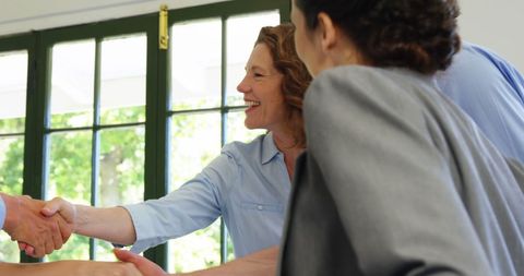 Business Professionals Shaking Hands in Casual Meeting - Download Free Stock Images Pikwizard.com