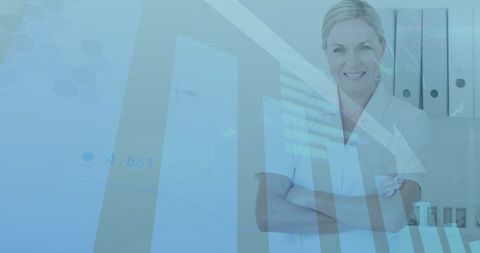 Confident Businesswoman with Growth Concept Overlay - Download Free Stock Images Pikwizard.com