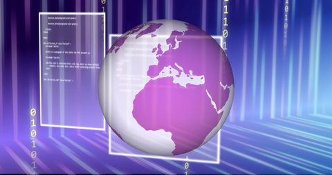 Global Digital Connectivity with Binary Code and Data Interface - Download Free Stock Images Pikwizard.com