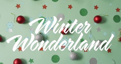 Festive Christmas Wonderland with Ornaments and Stars