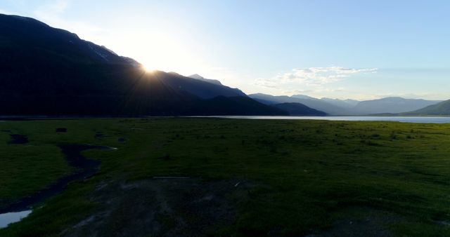 Majestic Sunrise Over Serene Mountain Range - Download Free Stock Images Pikwizard.com