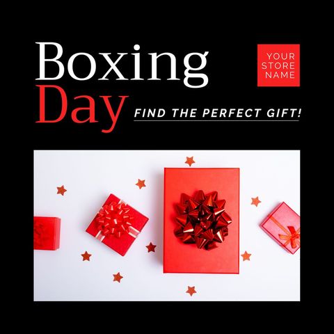 boxing day sale concept with red gifts and festive decorations - Download Free Stock Templates Pikwizard.com