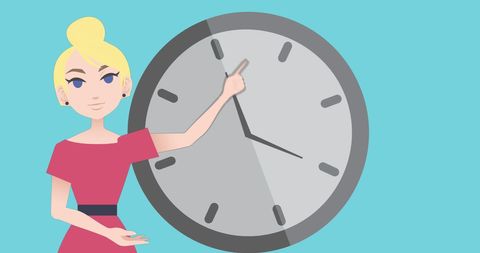 Woman Presenting Clock Illustration for Mentoring Concept - Download Free Stock Images Pikwizard.com
