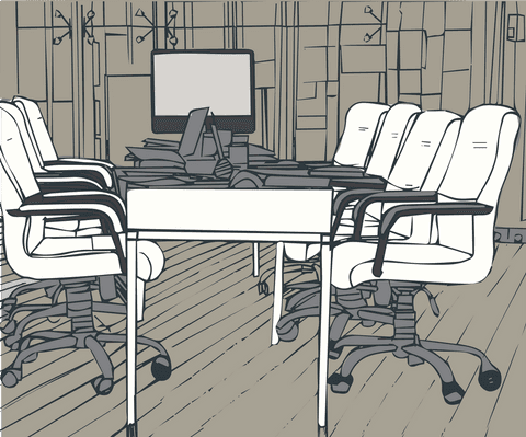 transparent office conference table with chairs and computer - Download Free Stock Videos Pikwizard.com