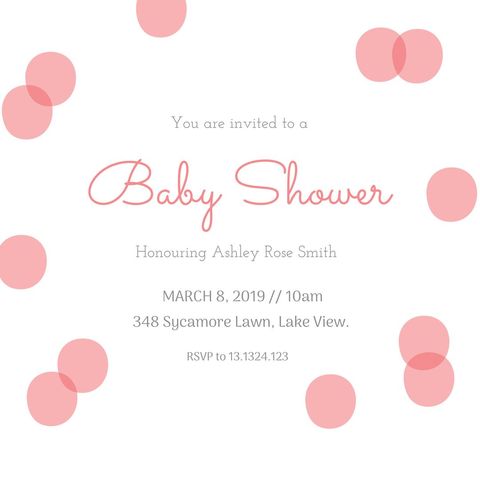 Elegant Pink Baby Shower Invitation with Gentle Dots - Download Free Stock Templates Pikwizard.com