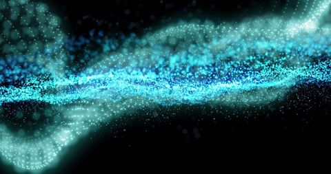 Dynamic Blue and White Particle Waves on Black Background - Download Free Stock Images Pikwizard.com