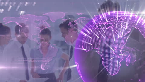 Abstract Global Network with Futuristic Technology and Data