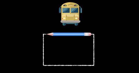 Education concept with school bus and pencil design