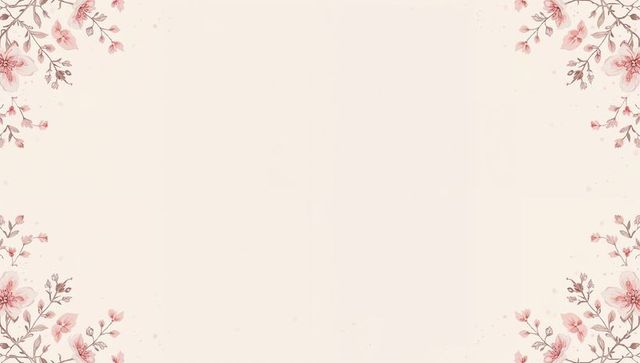 Soft pink watercolor floral border with central beige panel for invitations