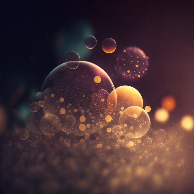 Abstract Bokeh Bubbles with Soft Lights in Dark Background - Download Free Stock Images Pikwizard.com