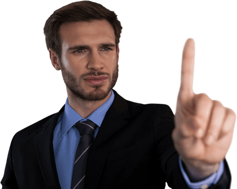 transparent businessman engaging with virtual touch interface - Download Free Stock Videos Pikwizard.com