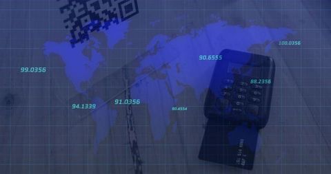 Global digital transaction with credit card terminal and qr code