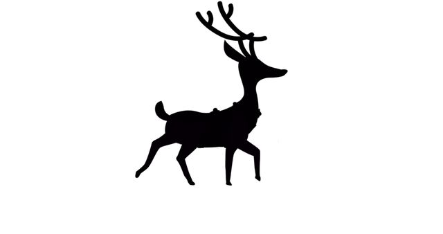 Black Silhouette of Reindeer on White Background - Download Free Stock Images Pikwizard.com