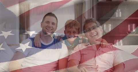 Joyful Multigenerational Family Celebrating with American Flag - Download Free Stock Images Pikwizard.com