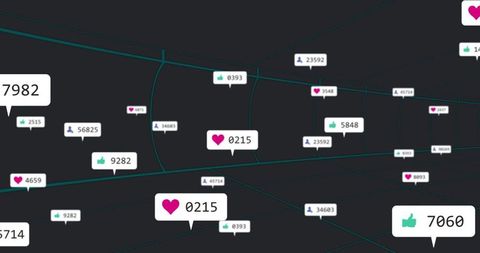 Social Media Engagement Data Visualization in 3D Grid Interface