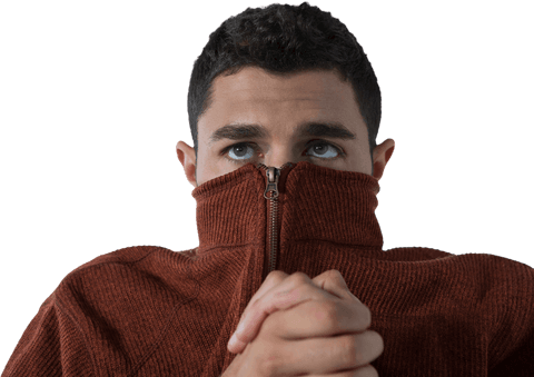 transparent image of young man shivering in cozy sweater - Download Free Stock Videos Pikwizard.com