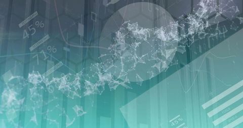 Futuristic Digital Network Wave on Data Interface