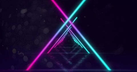 Hypnotic Neon Triangles in Repetitive Kaleidoscopic Motion - Download Free Stock Images Pikwizard.com
