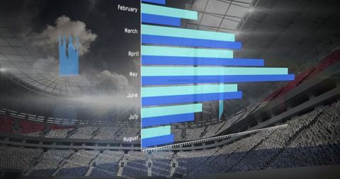 Transparent Bar Chart Overlay in Stadium Background