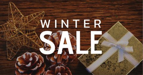 Festive Winter Sale Promo Banner with Holiday Decor