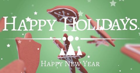 Festive Holiday Greeting with Gingerbread Cookies - Download Free Stock Images Pikwizard.com