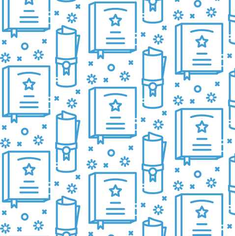 Seamless Blue Diploma and Book Pattern on Transparent Background - Download Free Stock Videos Pikwizard.com