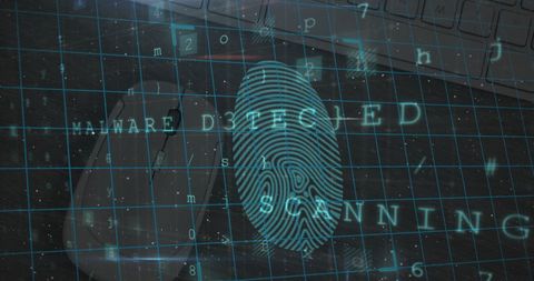 Cybersecurity Concepts with Biometric Fingerprint Scanning Overlay - Download Free Stock Images Pikwizard.com