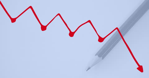 Declining Chart Animation with Pencil Background