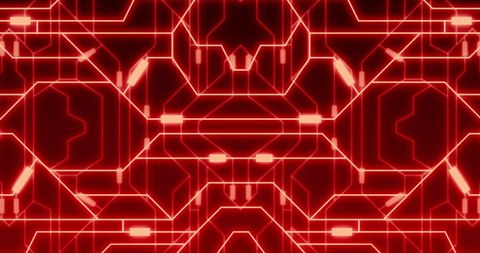 Neon Circuit Design on Red Background Representing Future Technology - Download Free Stock Images Pikwizard.com