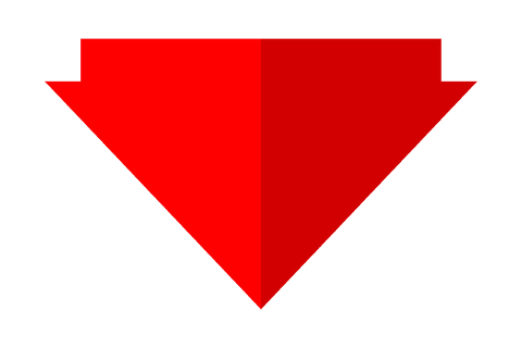 Digital red arrow illustration on transparent background