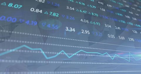 Dynamic Financial Data Overlaying Busy Office Environment - Download Free Stock Images Pikwizard.com
