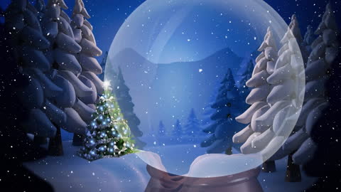 Magical Snow Globe Reflecting Winter Wonderland Fantasy