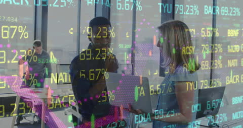 Business Team Analyzing Processed Financial Data in Modern Office