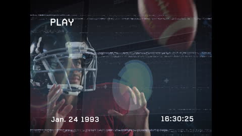 Retro Football Player Simulation with Glitch Interface