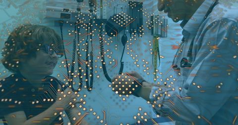 Collage of Healthcare Technology with Doctor and Young Patient