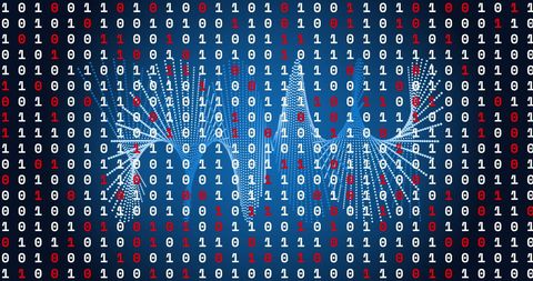 Digital Data Processing with Binary Patterns in Blue Atmosphere - Download Free Stock Images Pikwizard.com