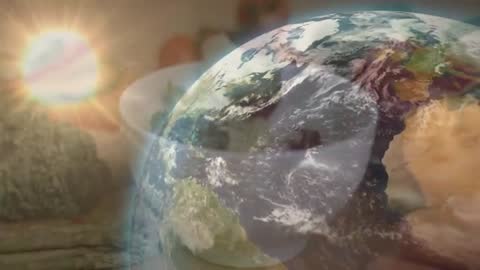 Majestic Rotating Earth Amidst Radiant Cosmic, Surreal Animation