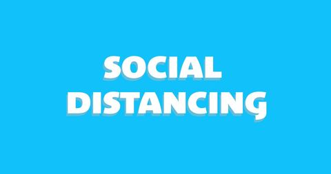 Social Distancing Concept Text on Blue Background - Download Free Stock Images Pikwizard.com