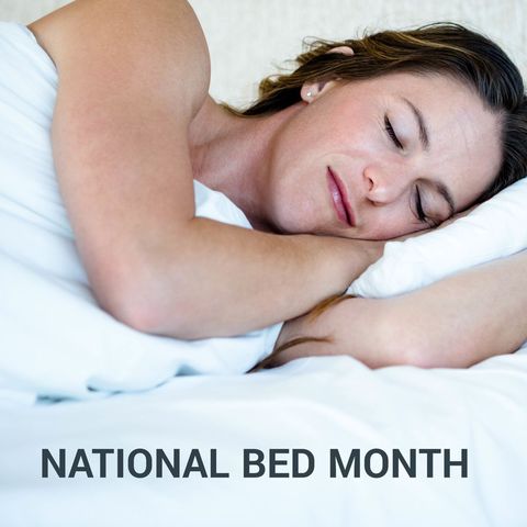 Woman Peacefully Sleeping for National Bed Month - Download Free Stock Templates Pikwizard.com