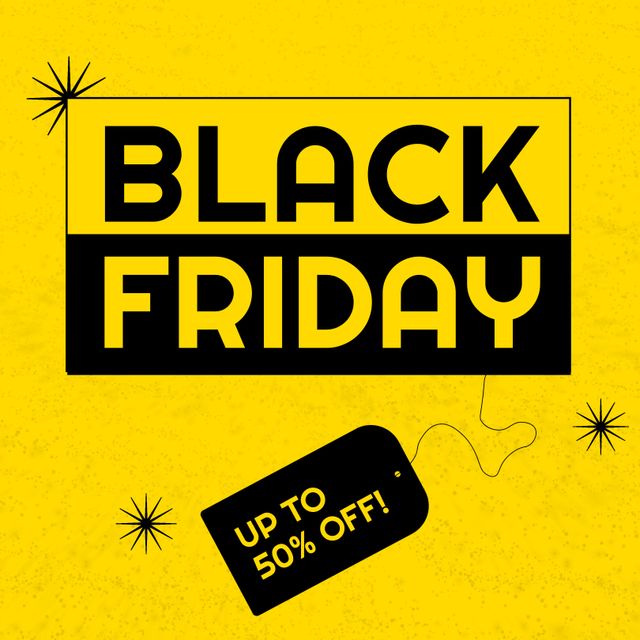 Composition of black friday text over yellow background - Download Free Stock Videos Pikwizard.com