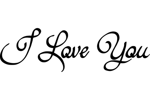 I love you text on transparent background for romantic designs