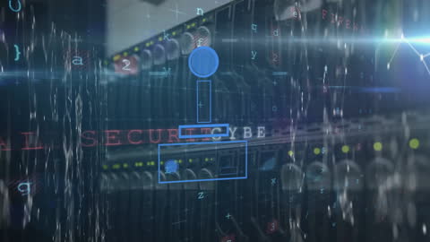 Futuristic Gaming Concept Over Cybersecurity Threatening Servers