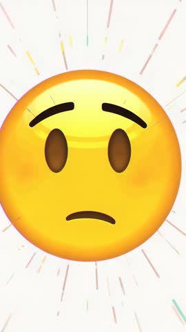 Worried Yellow Emoji Emitting Colorful Motion Streaks Vertical Animation for Social Stories