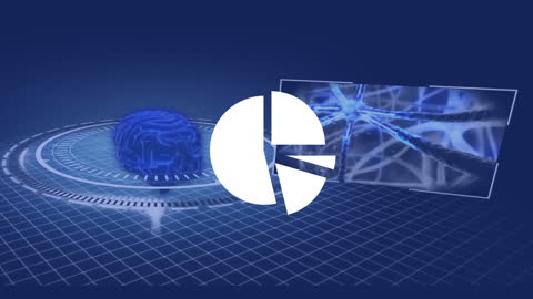 Digital Brain Illustration with Neural Network Concept