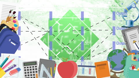 Educational Tools and Data Processing Animation