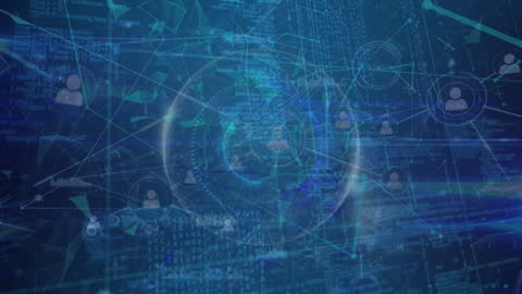 Digital Network Connections with Globe Interface Symbols