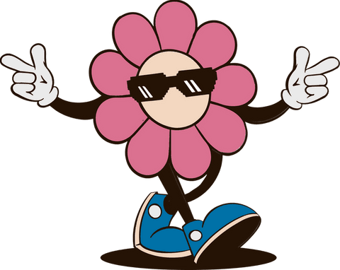cartoon flower dancing with sunglasses transparent design - Download Free Stock Videos Pikwizard.com