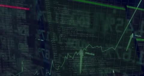 Rising Financial Graphs on Digital Screen Displaying Growth Trends