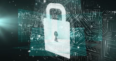 Futuristic Cyber Security Lock With Digital Circuit Lines - Download Free Stock Images Pikwizard.com