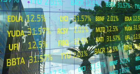 Financial Data Displayed Over Modern Cityscape Reflections - Download Free Stock Images Pikwizard.com